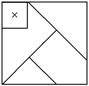 Five puzzle pieces form a large square.